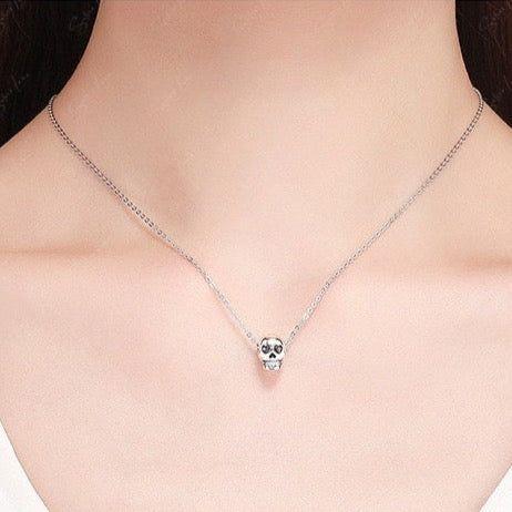 silver skull bead charm