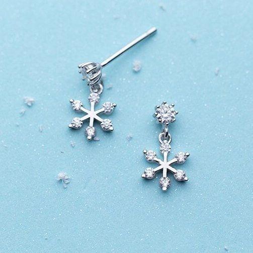 snowflake stud earrings