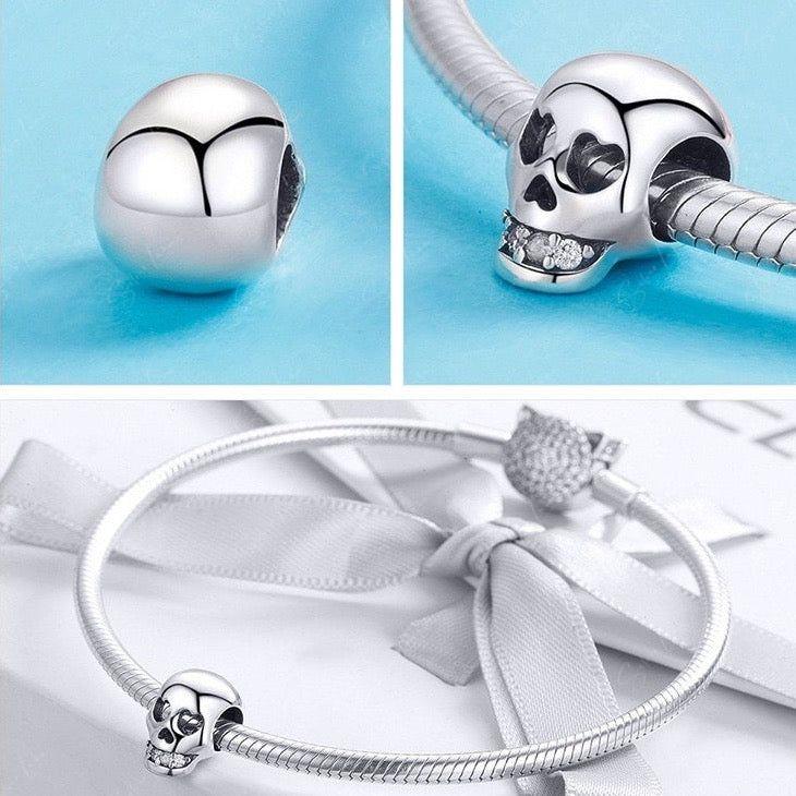 halloween skull bead charm