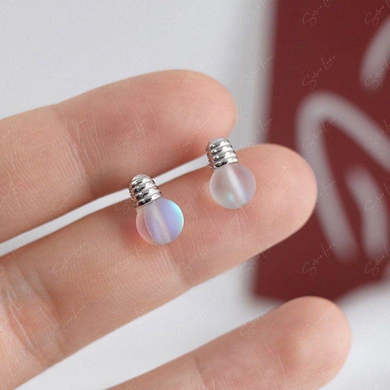 Light bulb sterling silver stud earrings