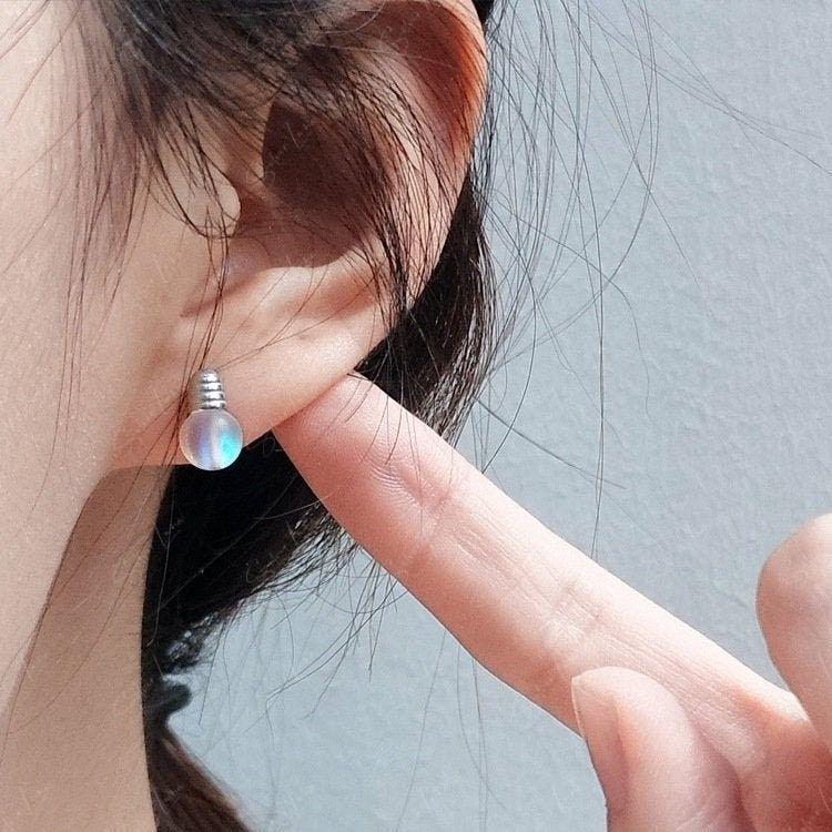 Light bulb sterling silver stud earrings