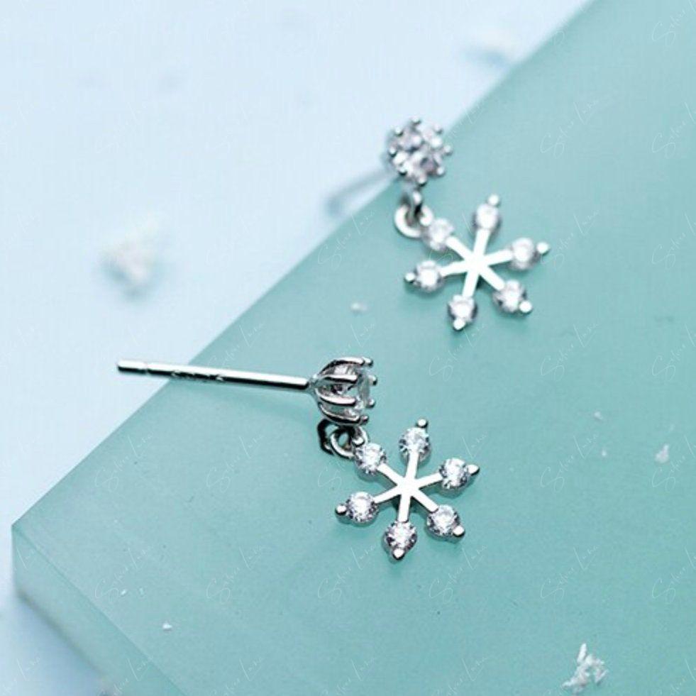 snowflake stud earrings