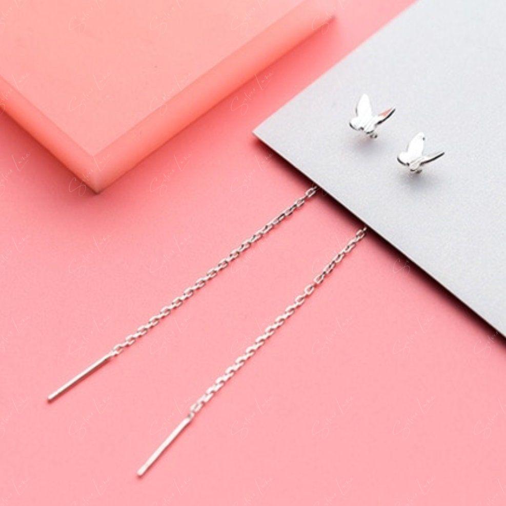 butterfly threader earrings