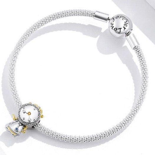 Magic clock sterling silver charm for bracelet