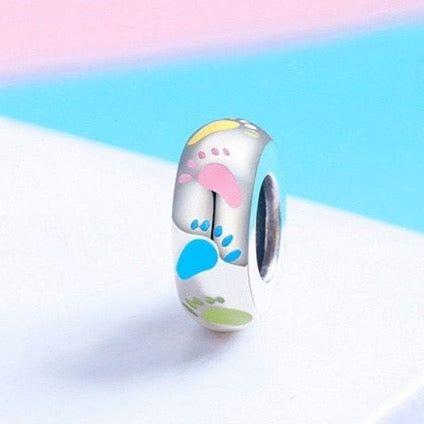 baby footprint spacer charm