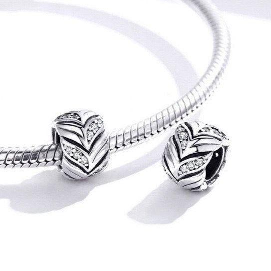 Floral bead spacer charm for bracelet