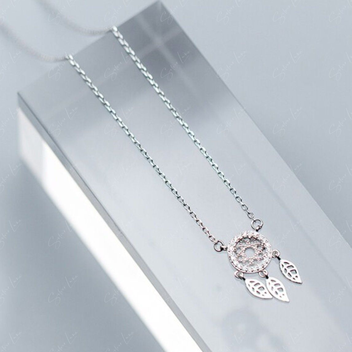 dream catcher necklace in sterling silver