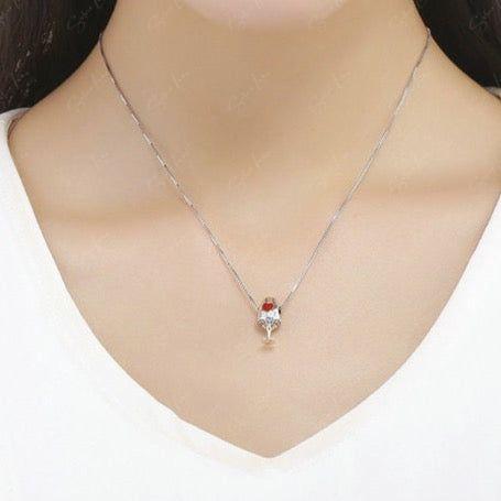 Red wine glass sterling silver charm bead