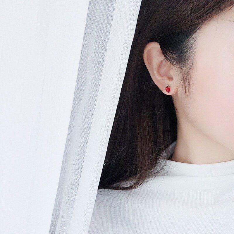 girl fruit stud earrings