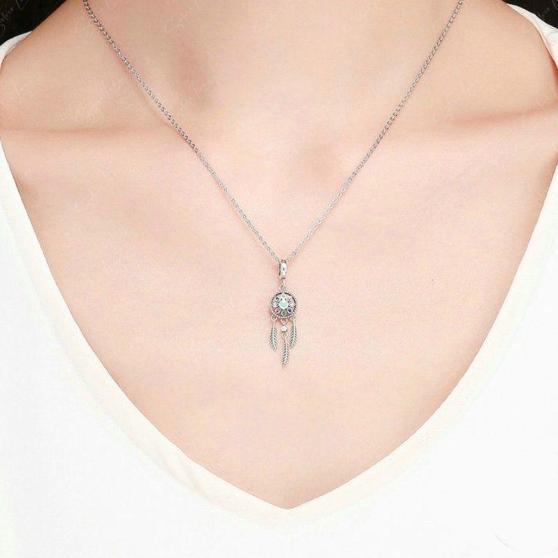 Dream catcher sterling silver pendant charm