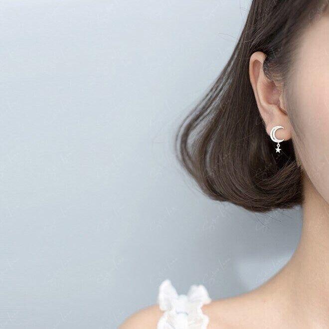 moon star stud earrings