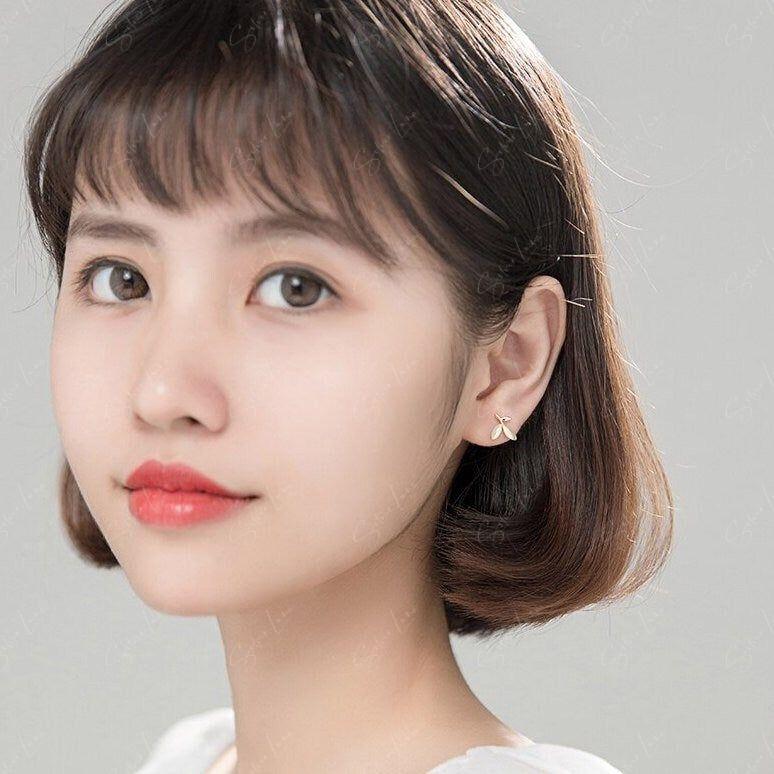 Olive branch leaves sterling silver stud earrings