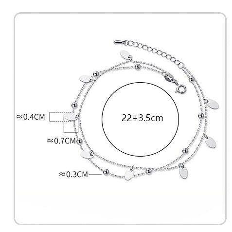 Bohemian double layer balls and tags anklet