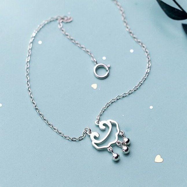 longevity lock charm silver ankle bracelet