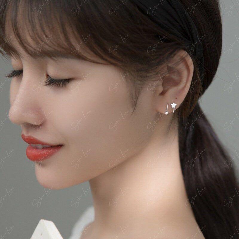 spiral star wrap screw earrings