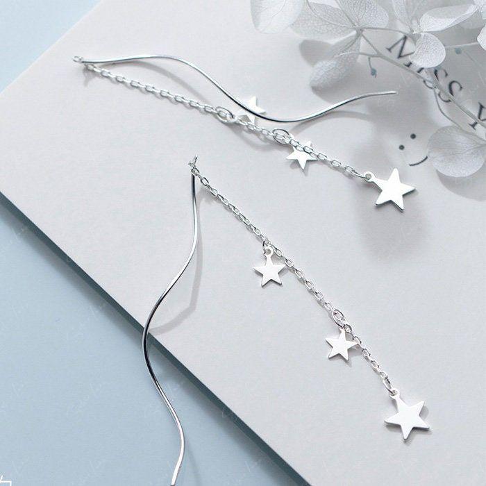 wave star threader earrings