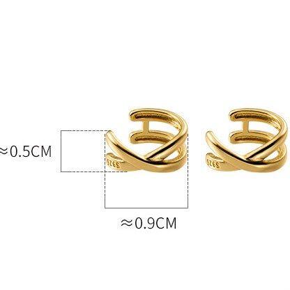 Cross clip on non piercing ear cuffs in sterling silver