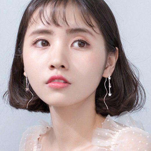 wave star dangle drop earrings