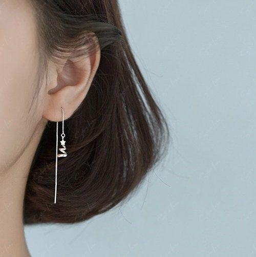 Christmas tree drop ear threaders