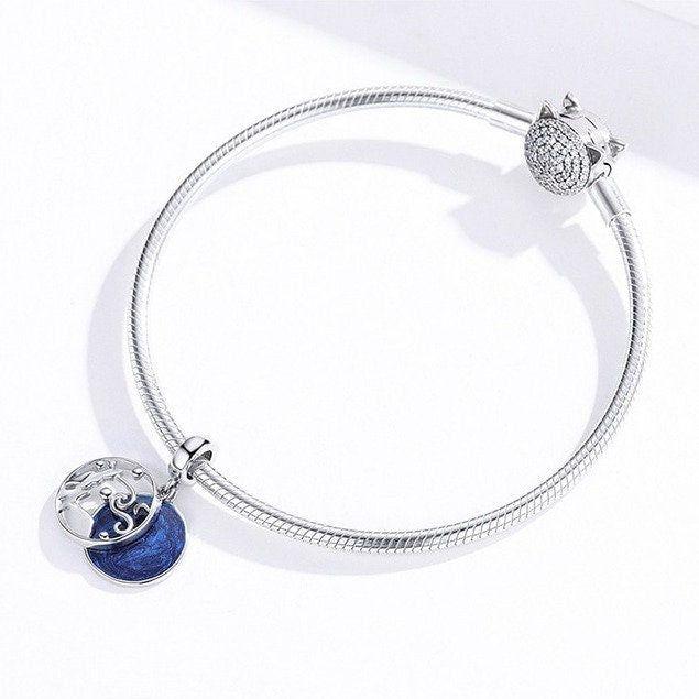 Van Gogh starry sky sterling silver dangle charm