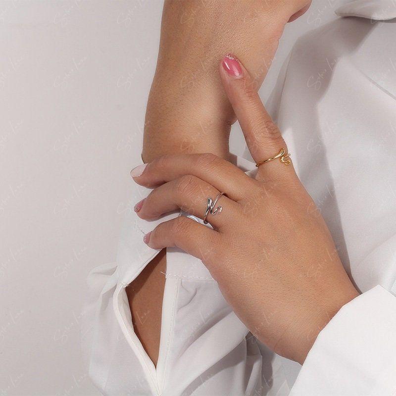 Dainty snake wrap adjustable sterling silver ring