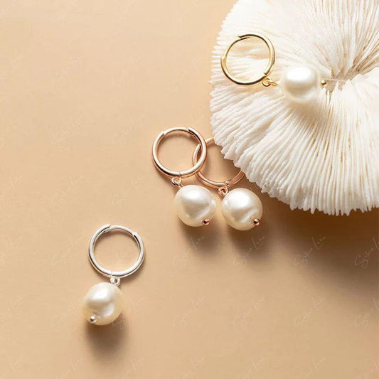 pearl hoop earrings