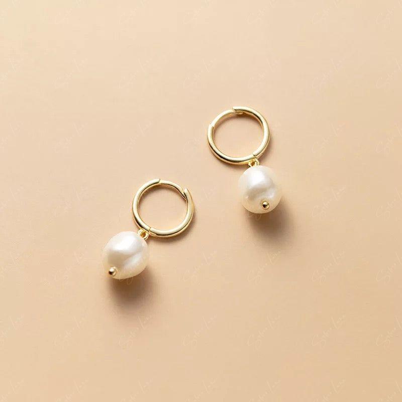 pearl hoop earrings