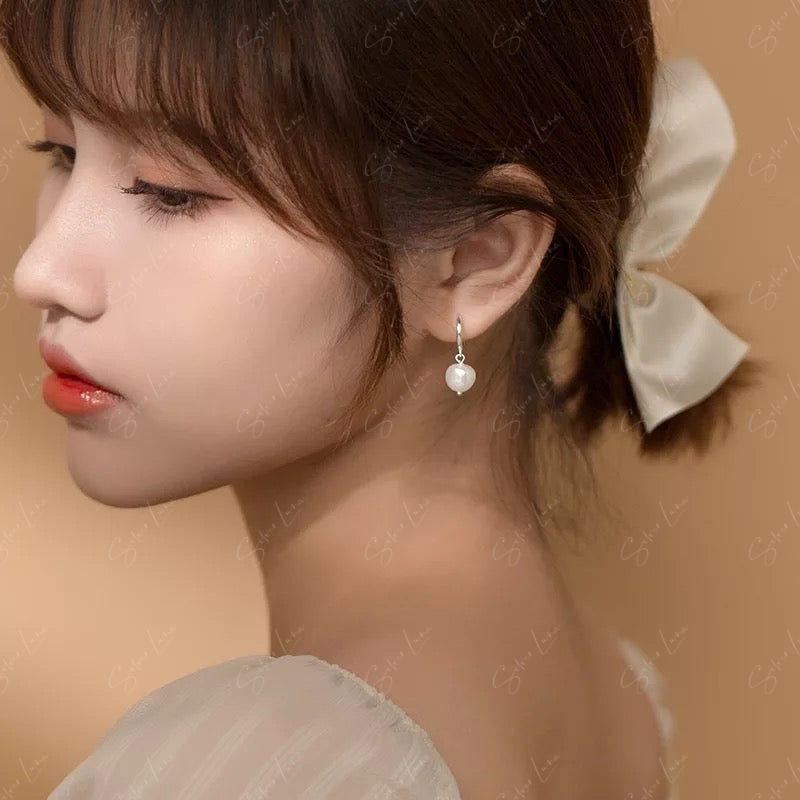 baroque pearl hoop earrings