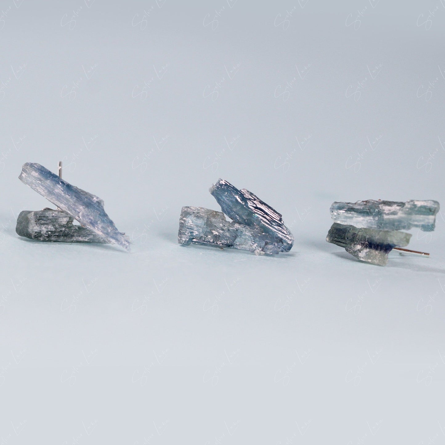 Kyanite natural stone stud earrings