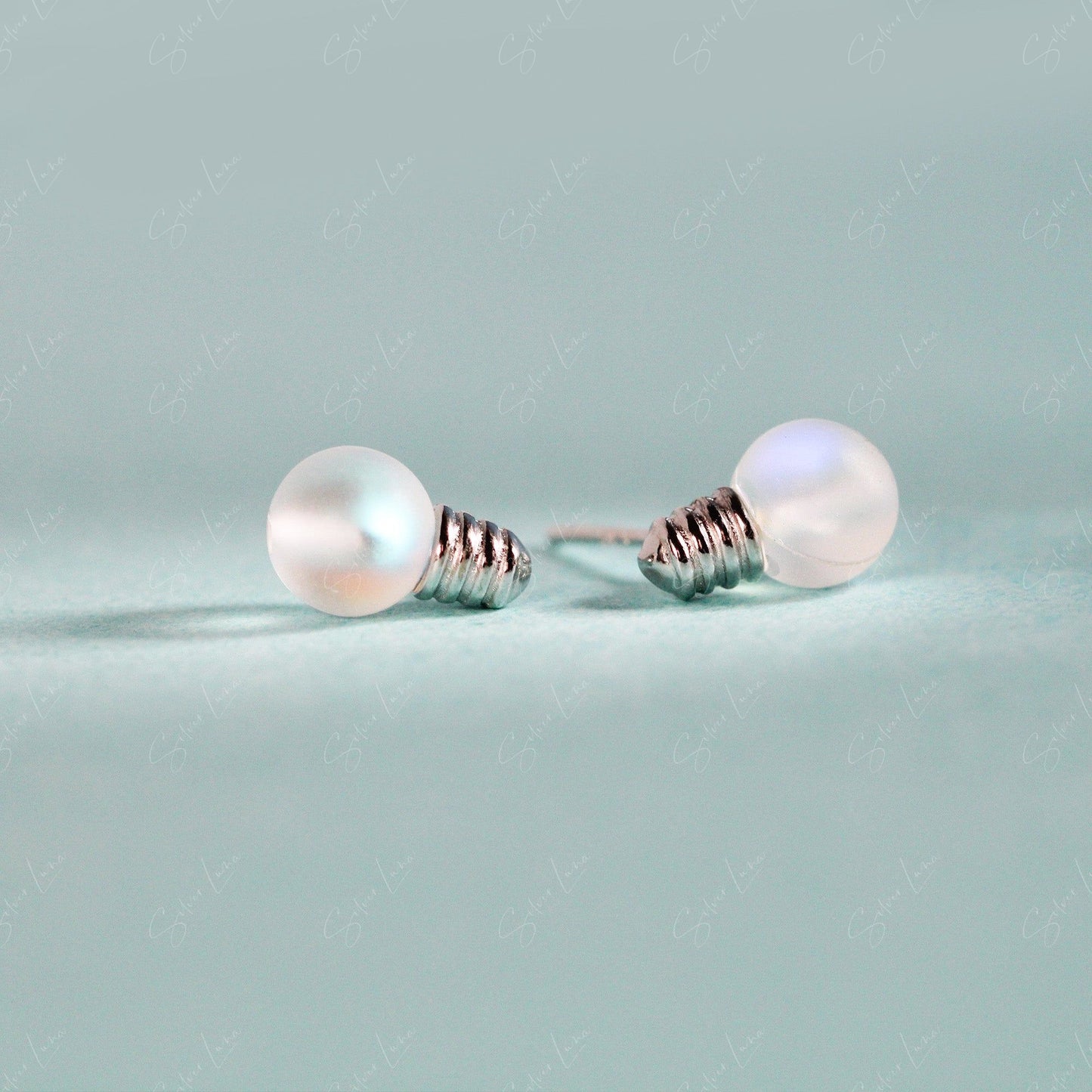 Light bulb sterling silver stud earrings