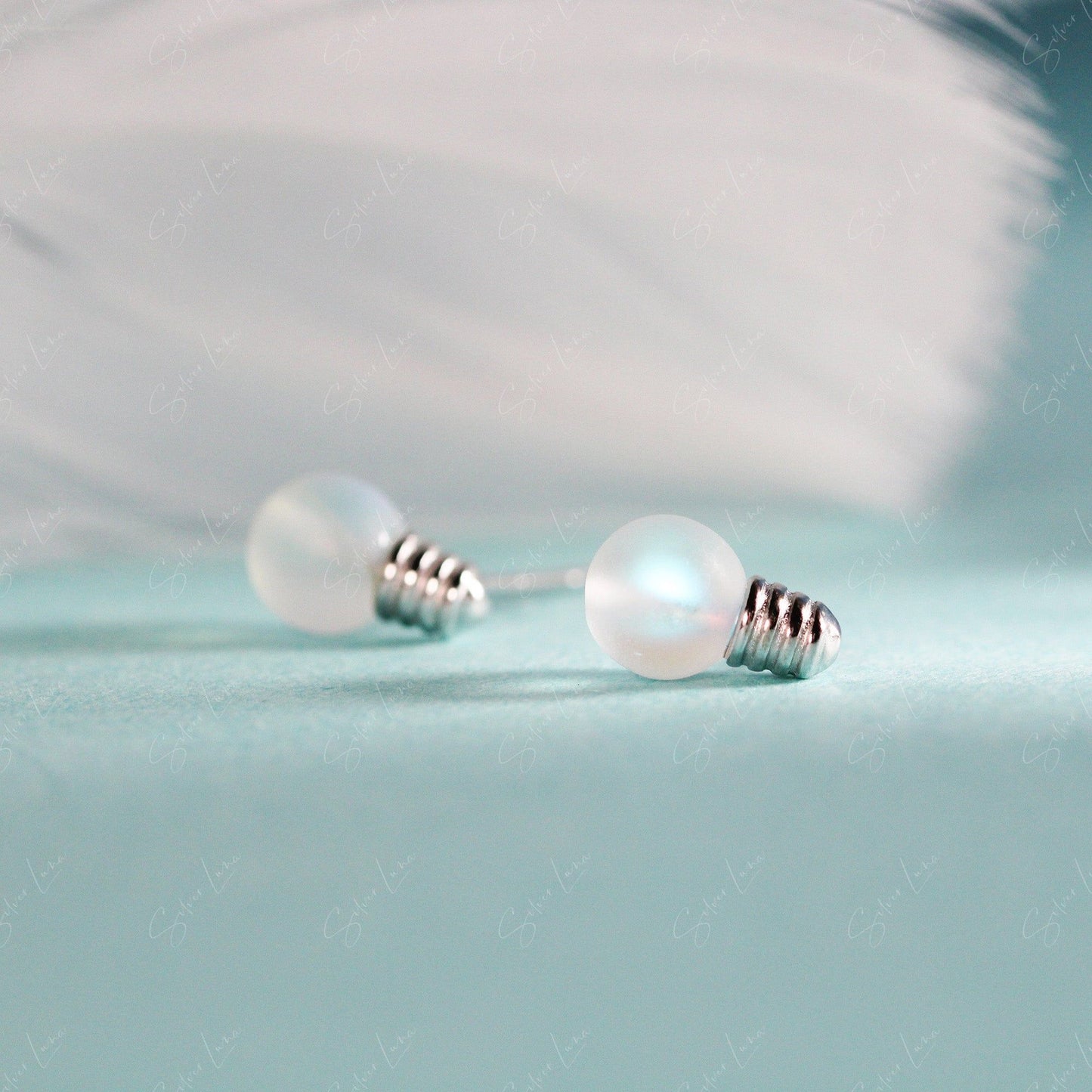 Light bulb sterling silver stud earrings