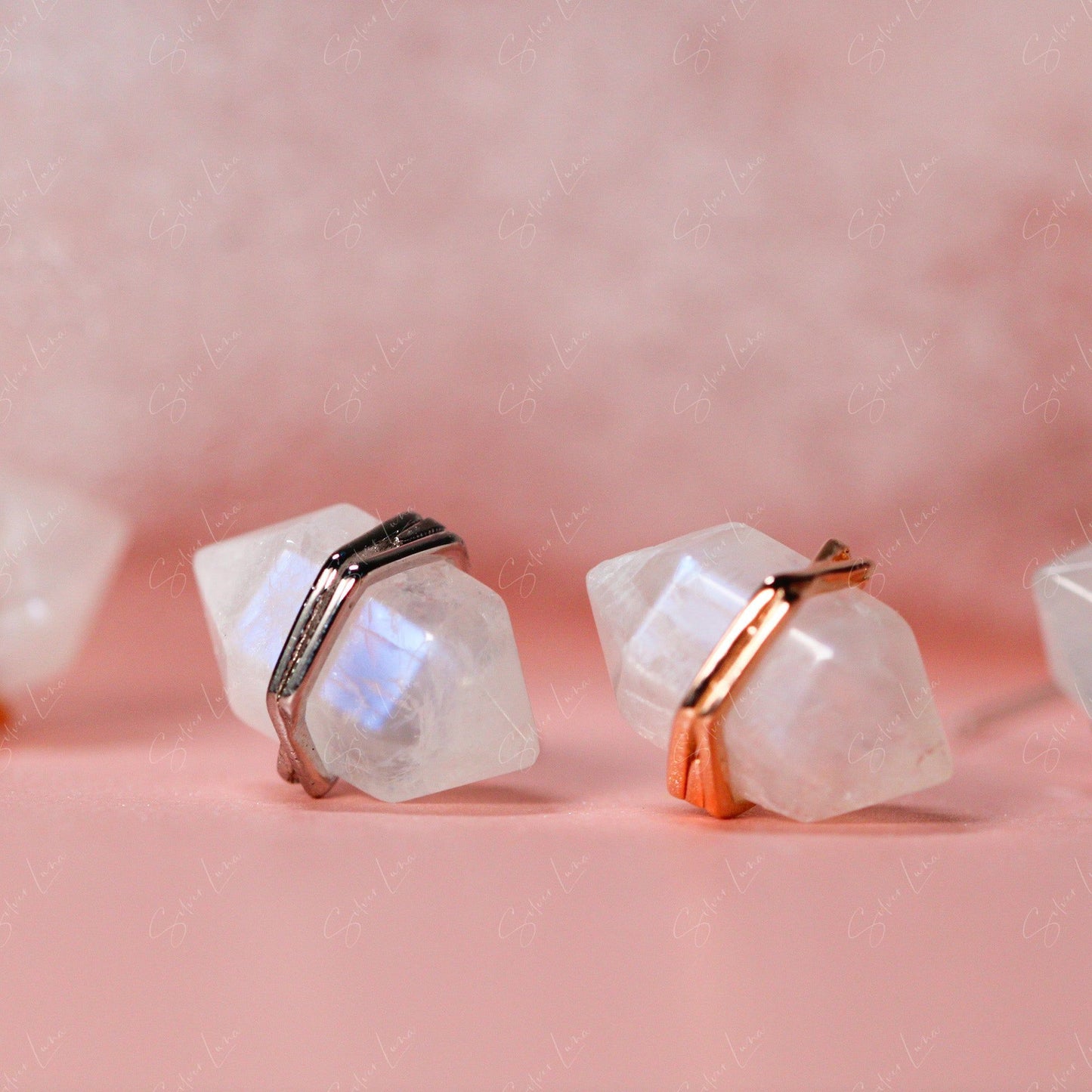 moonstone stud earrings