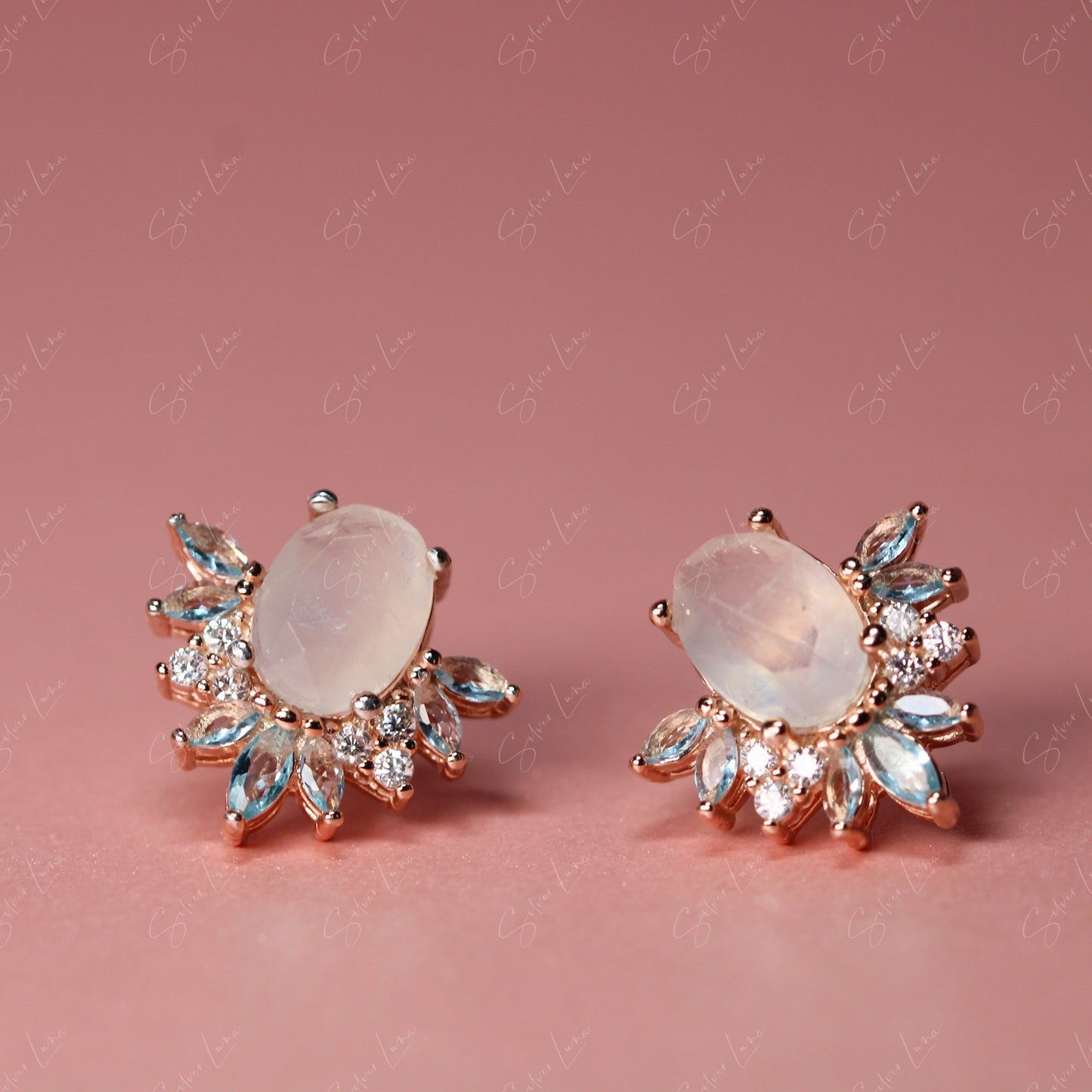 moonstone stud earrings