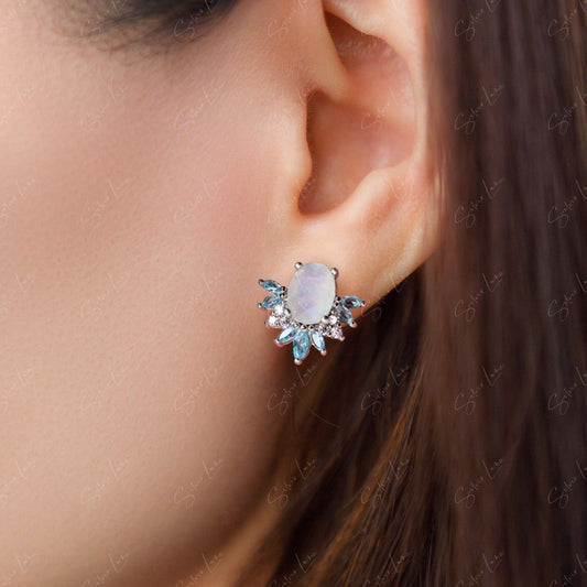 moonstone stud earrings