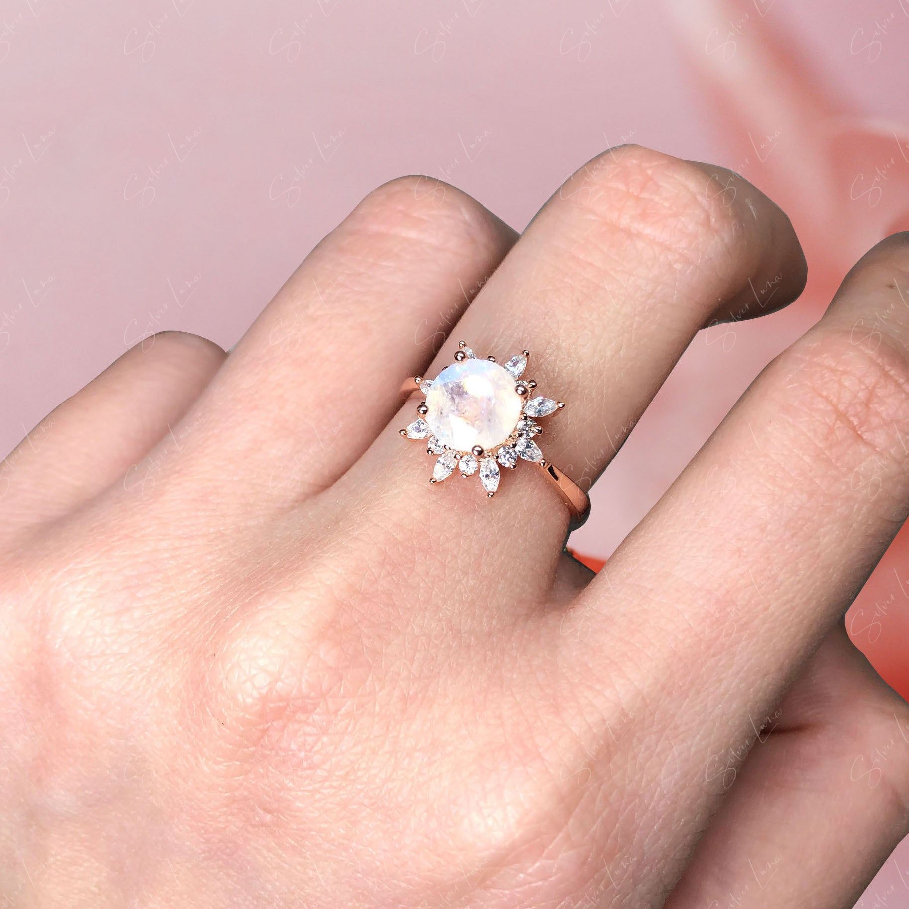 moonstone sterling silver ring