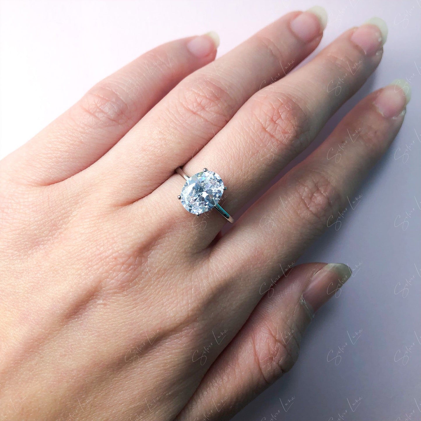 oval sterling silver ring