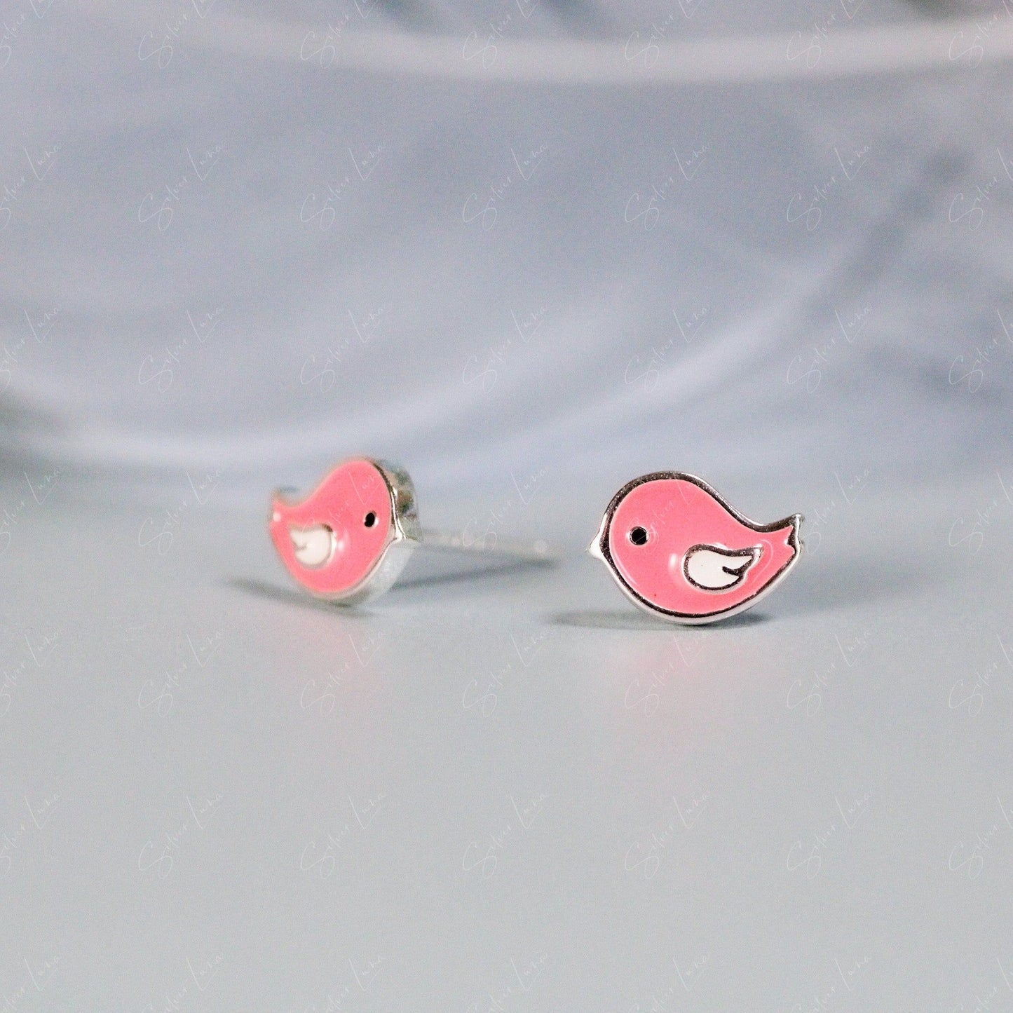 tiny bird stud earrings