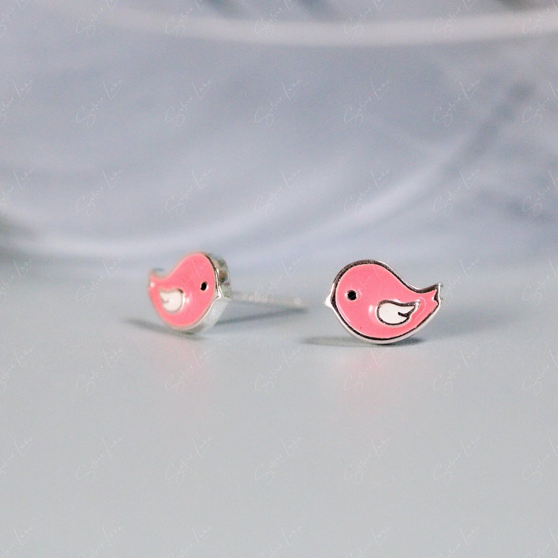 tiny bird stud earrings