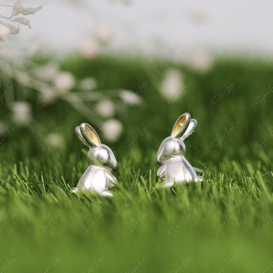 rabbit stud earrings