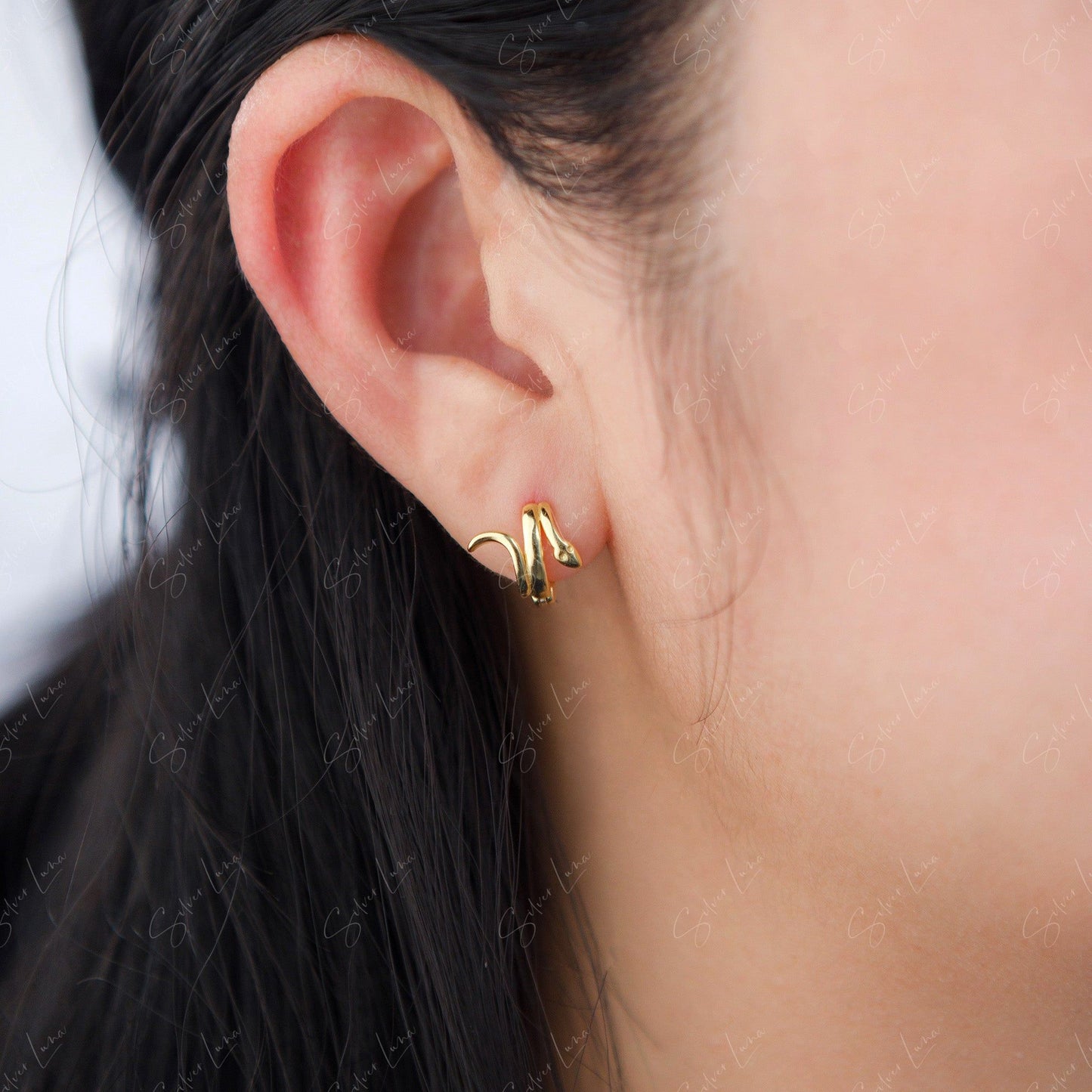 snake wrap hoop earrings