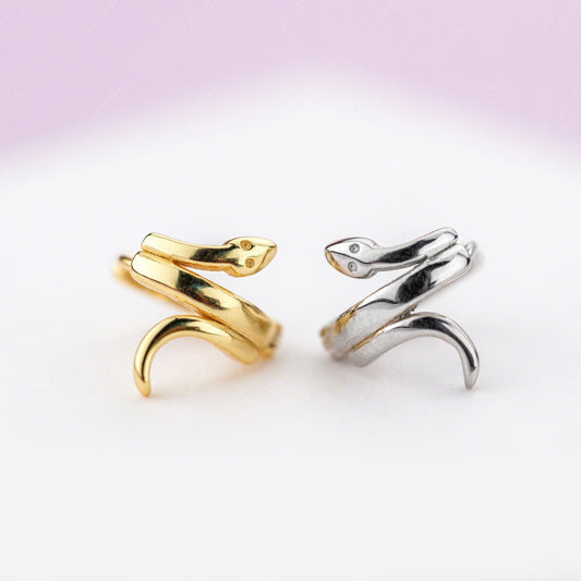 snake hoop earrings