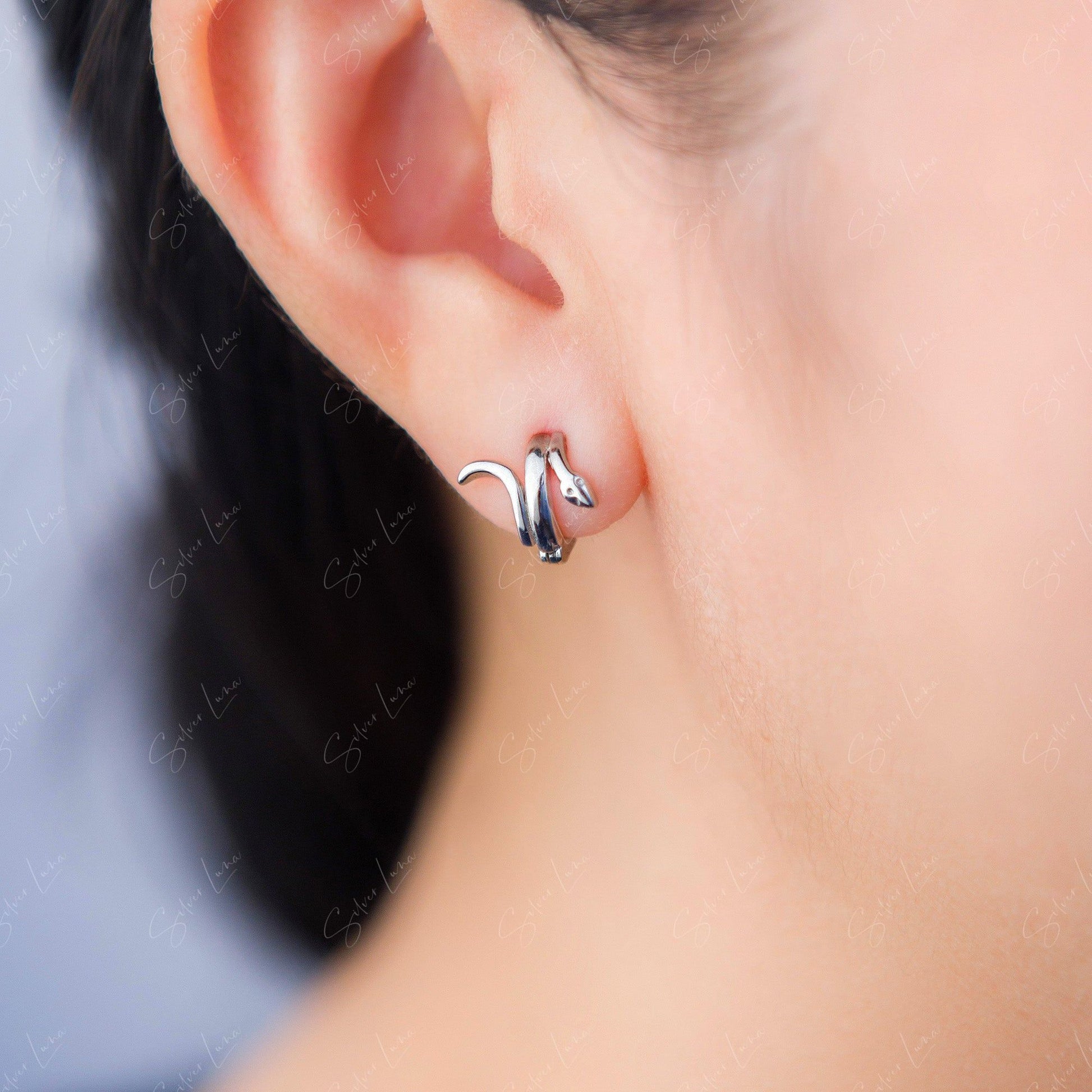 snake hoop earrings