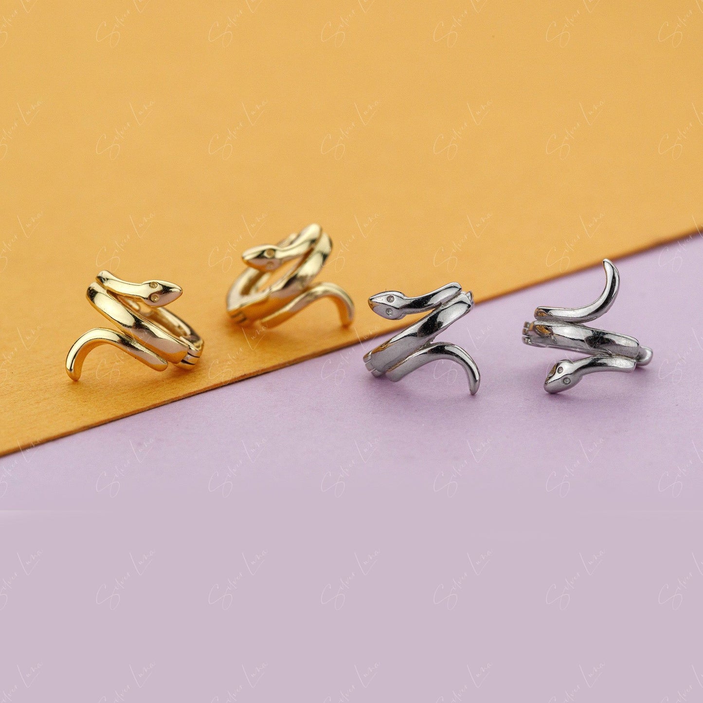 snake hoop earrings