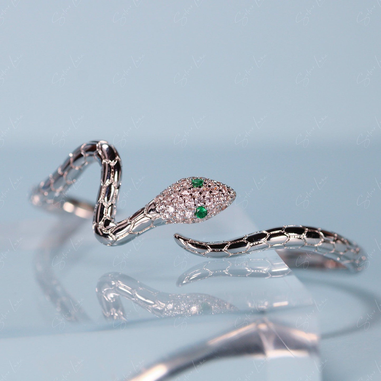 Bohemian snake wrap open bangle bracelet