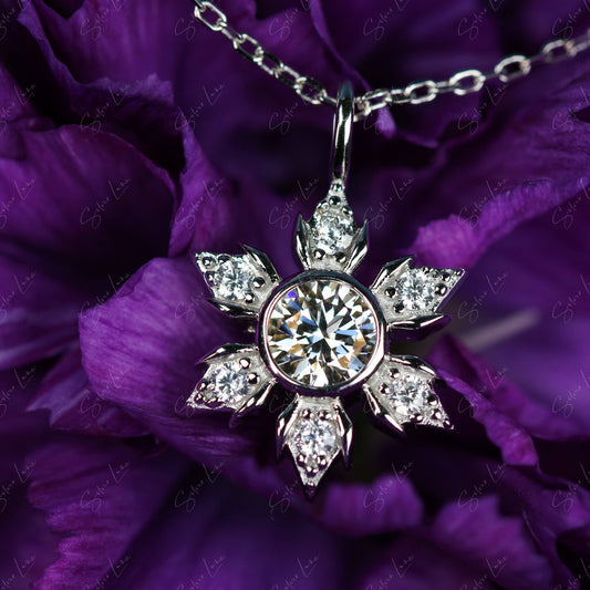 snowflake moissanite necklace