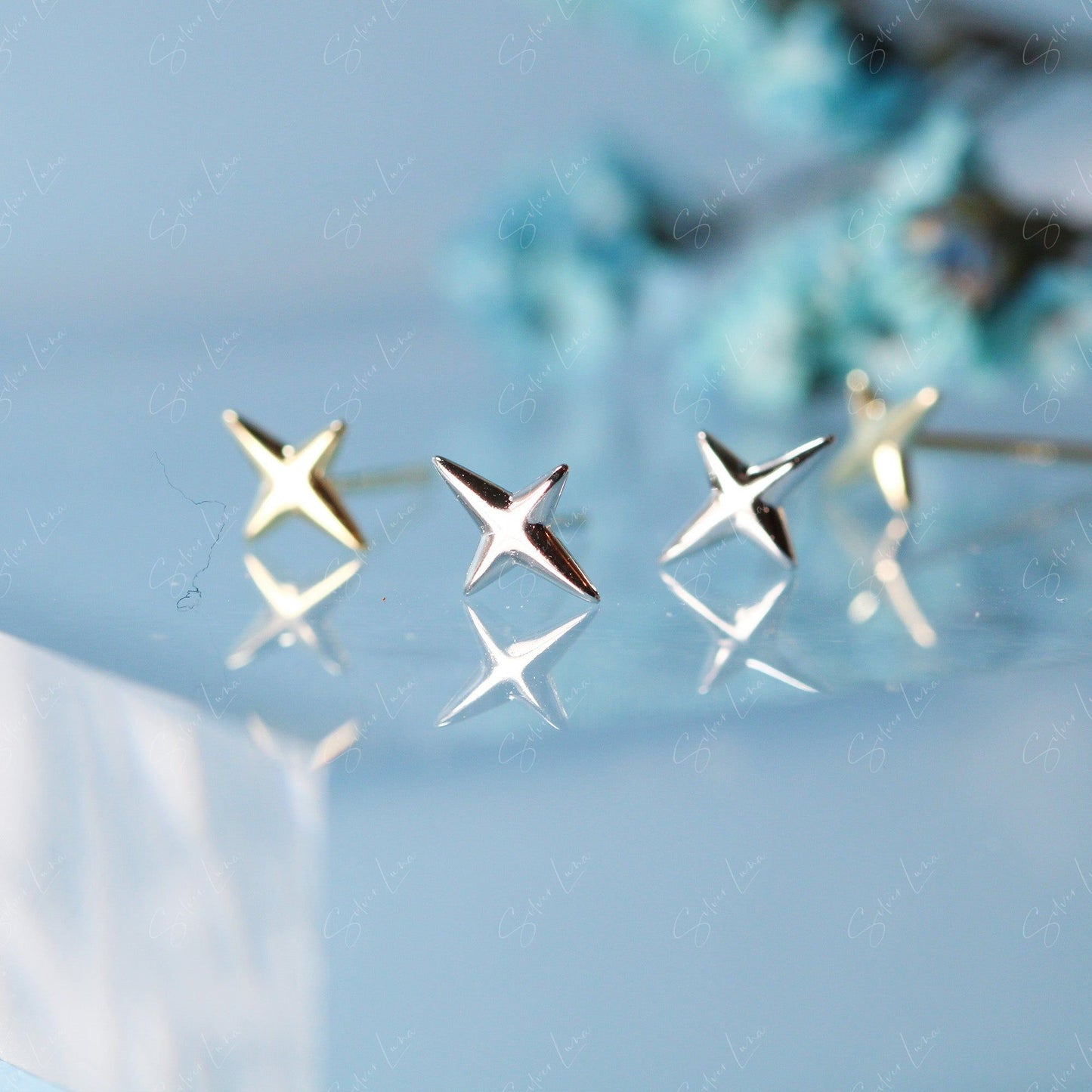 lighting star stud earrings