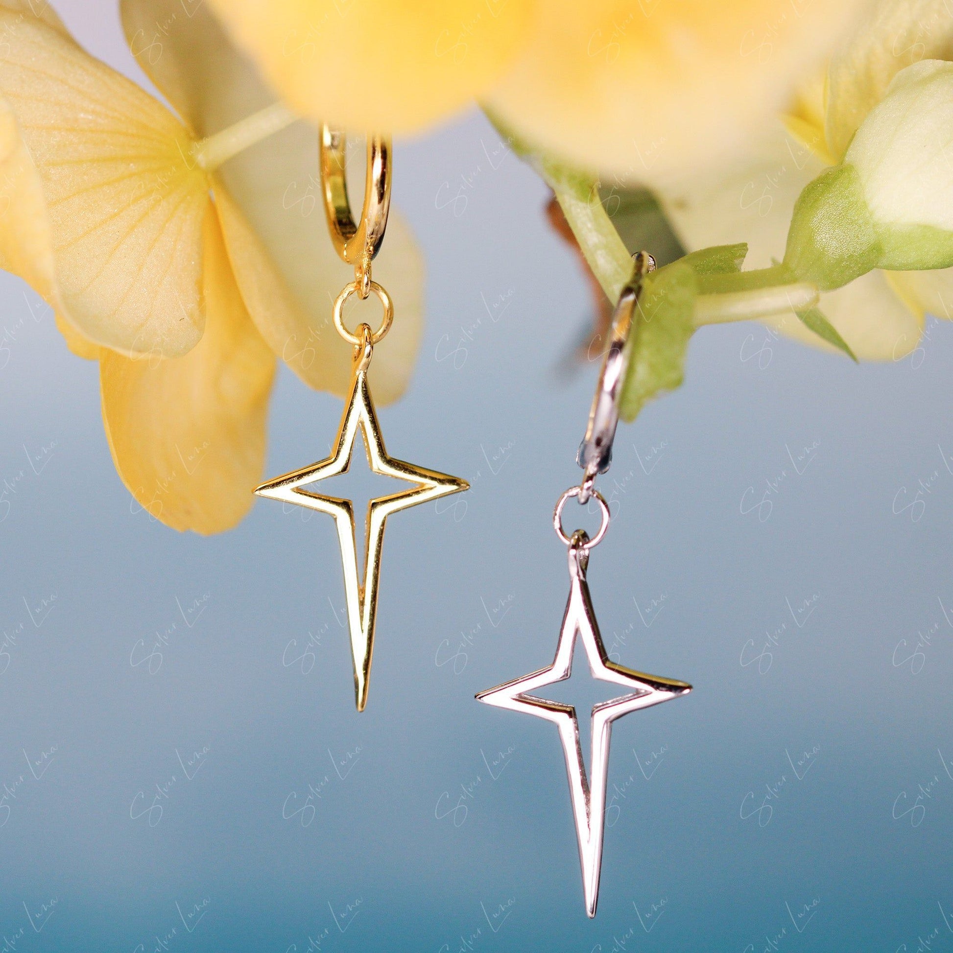 cross hoop earrings