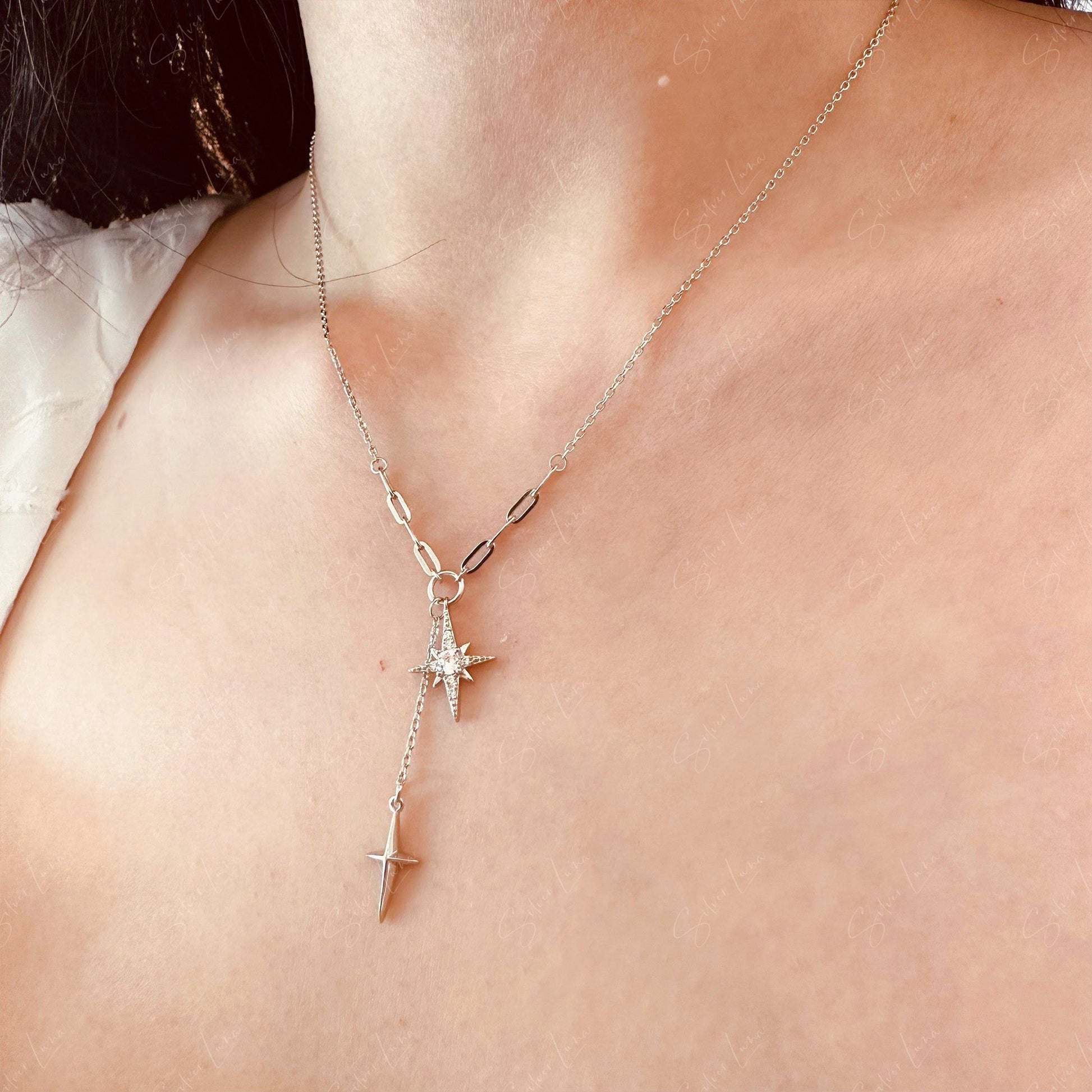 silver star necklace