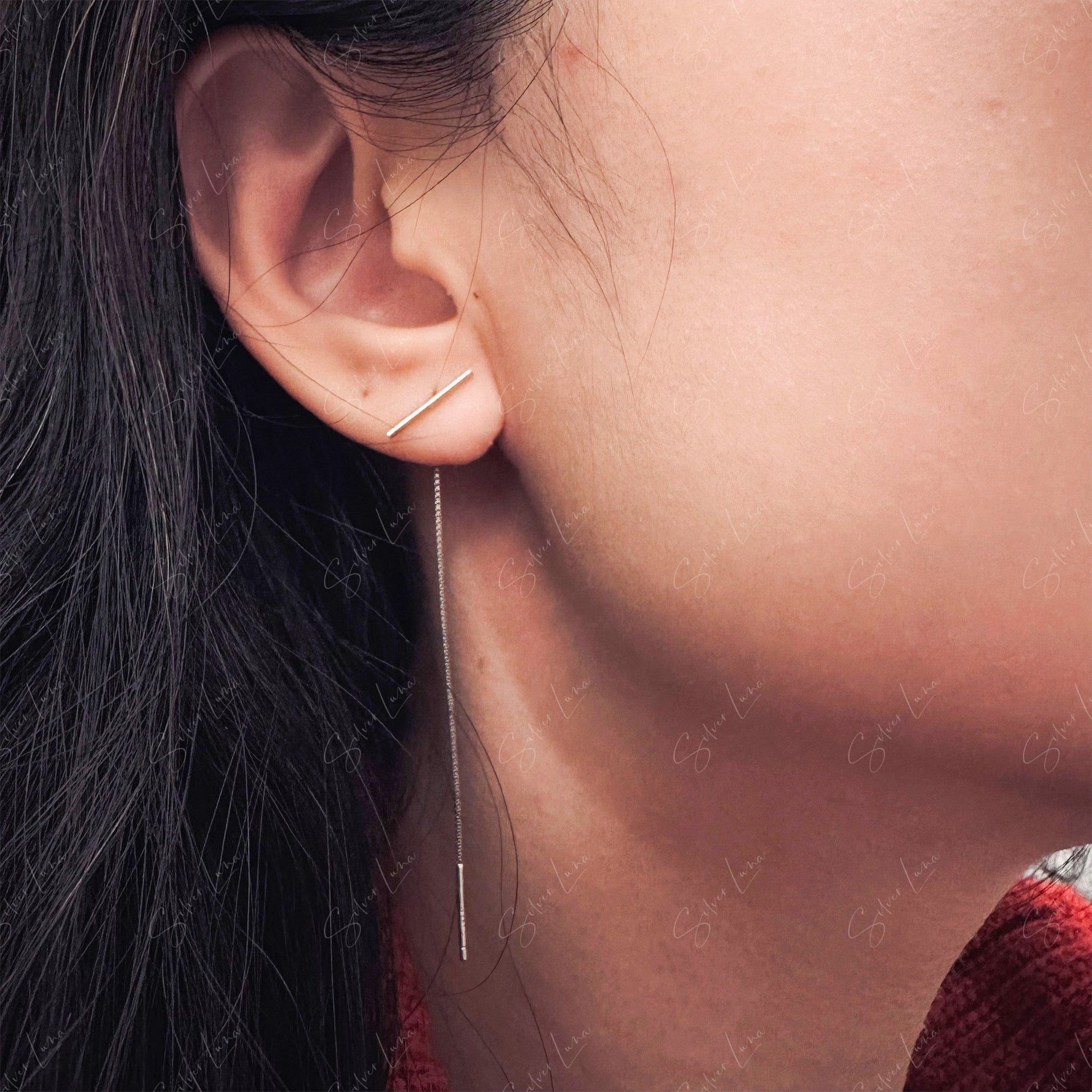 stick threader earrings