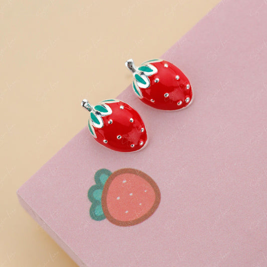 strawberry stud earrings
